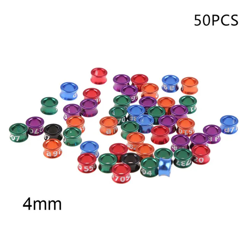 50Pcs Mix Color Bird Foot Ring Bands Clip on Leg Rings for Pigeon Bantam Small Poultry Chicken Pet Bird Label Sign Supplies C42