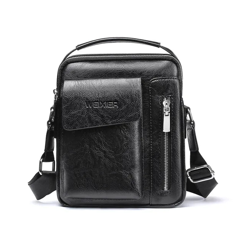 Casual Men'S Shoulder Bag Vintage Crossbody Bags Male Bag PU Handbag Capacity Men Messenger Bags Top Handle Tote Bag