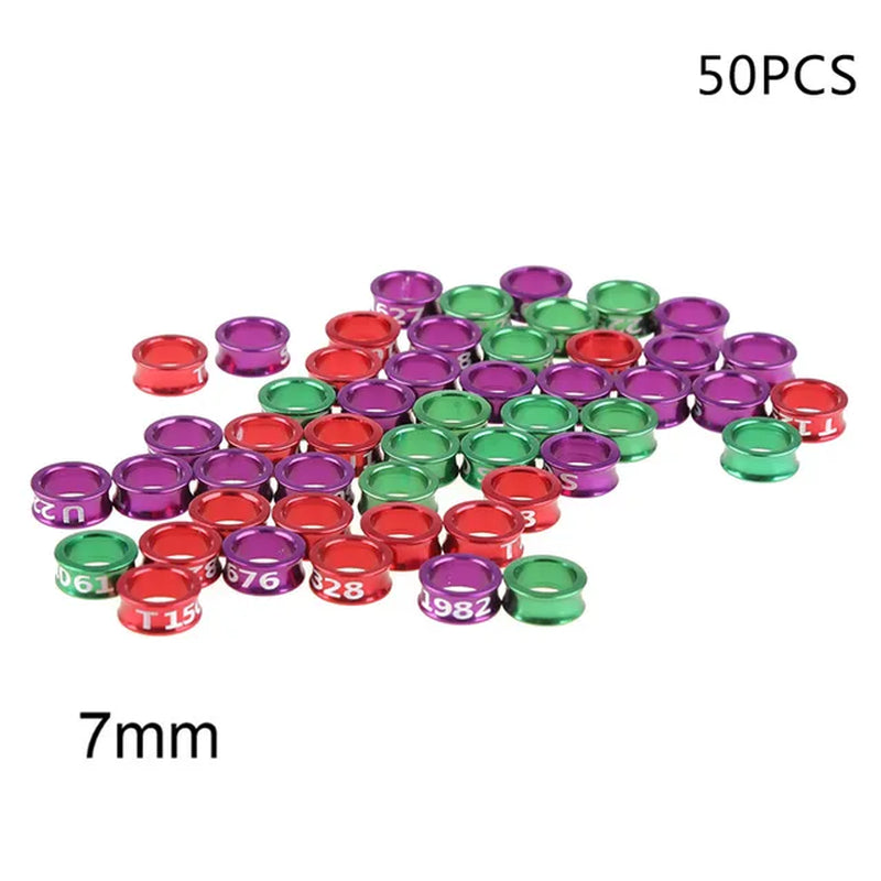 50Pcs Mix Color Bird Foot Ring Bands Clip on Leg Rings for Pigeon Bantam Small Poultry Chicken Pet Bird Label Sign Supplies C42