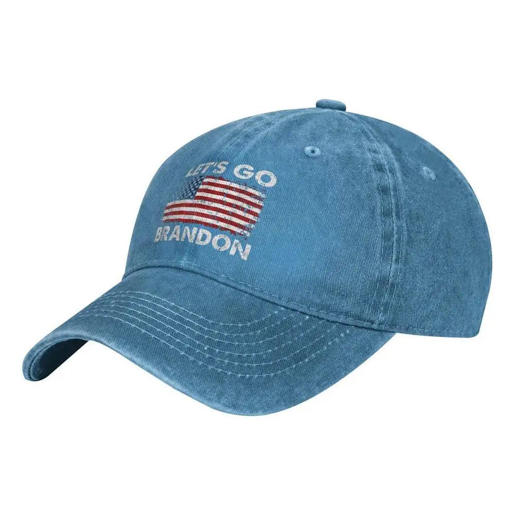 Lets Go Brandon FJB Dad Hat Baseball Cap for Men Funny Washed Denim Adjustable Hats Fashion Casual Hat