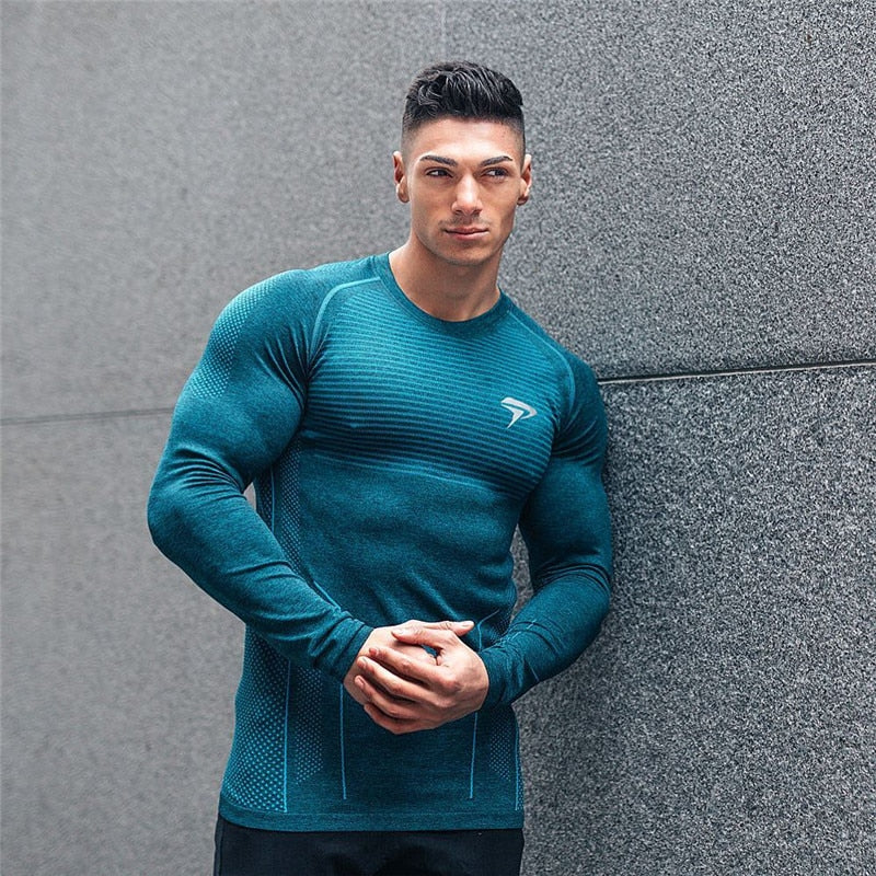 2022 New Brand Running Shirt Men'S Long Sleeve Gym Shirt Men Sportswear Compression Dry Fit Shirts for Men Fitness Sport T-Shirt