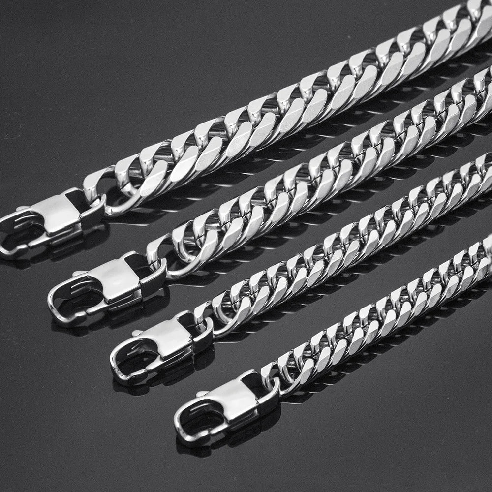-Thick Stainless Steel Bracelet for Men, Hand Chain, Punk Male Bracelets, Jewelry Accessories, Gift, 8Mm-14Mm Wide