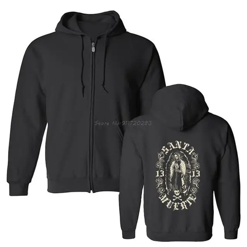Gothic Santa Muerte 13 Lady of Holy Death Hoodie Mexican Skull Unisex Men Hoodie Hip Hop Hooded Sweatshirt Harajuku Streetwear