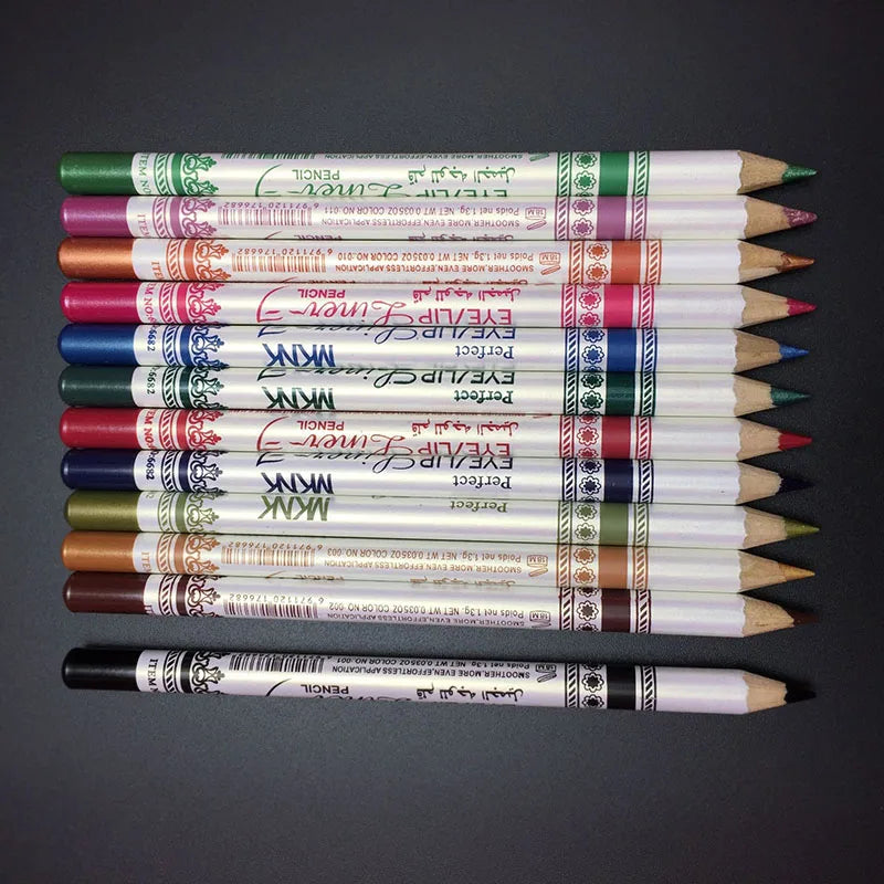 12 Pcs/Set Mixed Colors Make up Eyeliner Pencil Waterproof Eye Liner Beauty Pen Cosmetics Eyes Makeup Tools Тени Для Век Тени