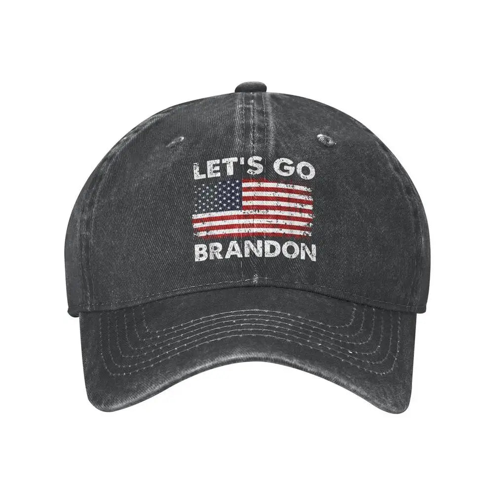 Lets Go Brandon FJB Dad Hat Baseball Cap for Men Funny Washed Denim Adjustable Hats Fashion Casual Hat