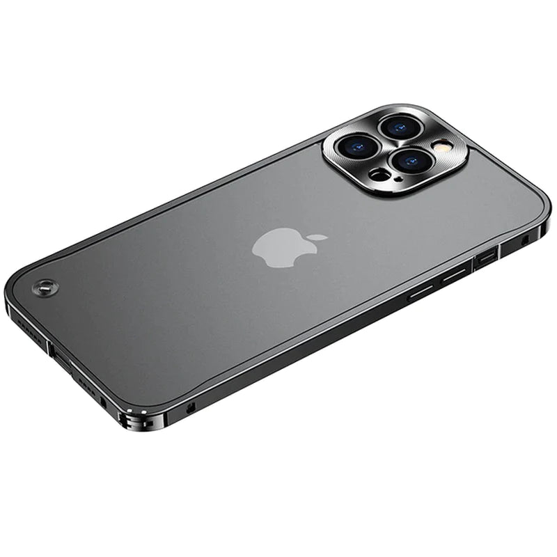 Metal Case for Iphone 11 12 13 14 plus Pro Max Aluminum Frame Cover for Iphon 13Mini Frosted PC Back Panel Metal Lens Protection