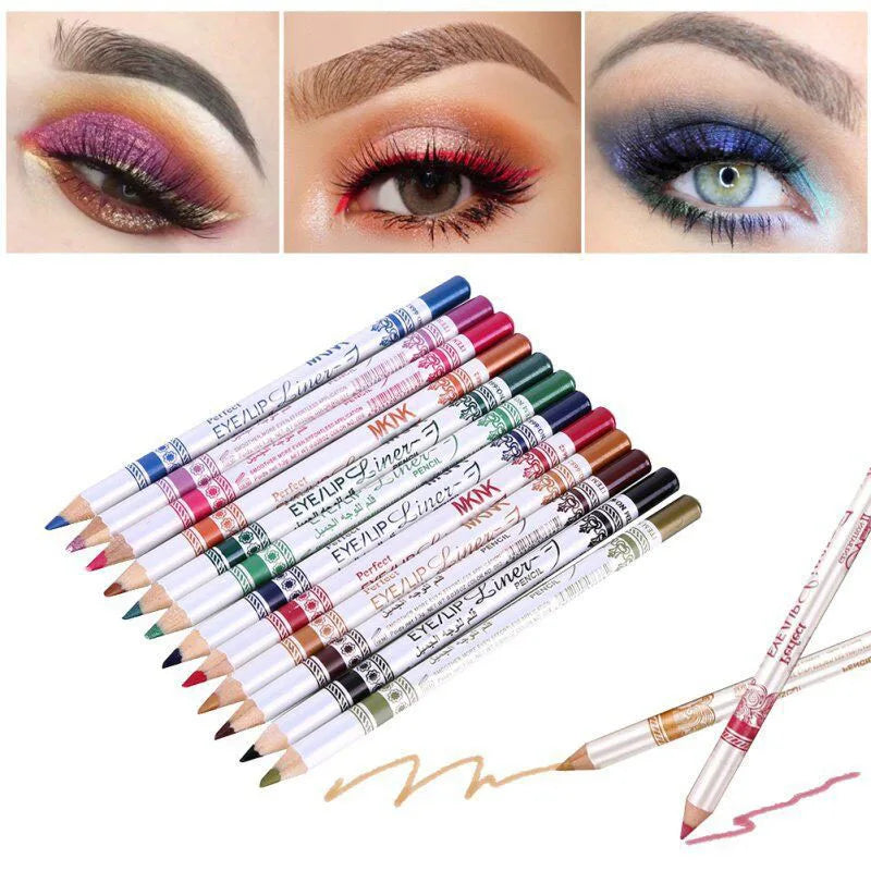 12 Pcs/Set Mixed Colors Make up Eyeliner Pencil Waterproof Eye Liner Beauty Pen Cosmetics Eyes Makeup Tools Тени Для Век Тени