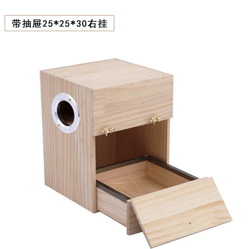 Tiger Skin Xuanfeng Small Sun Solid Wood Parrot Bird Nest Hanging Nest Parrot Nest Warm Vertical Pine Breeding Box Bird Nest