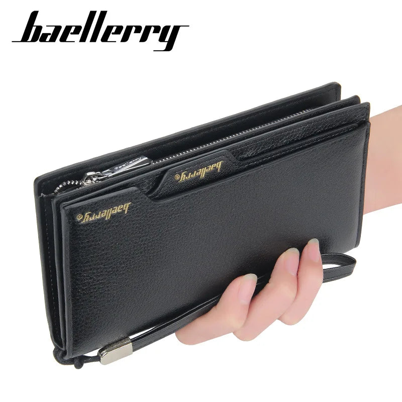 Fashion Men'S Long Wallet Multi-Card Position Clutch Top Quality PU Leather Purse Card Holders Handbag