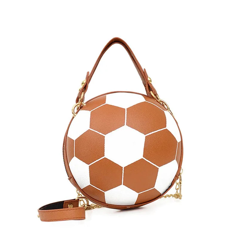 New Ball Purses for Teenagers Women Shoulder Bags Crossbody Chain Hand Bags Female Leather Pink Football Bag
