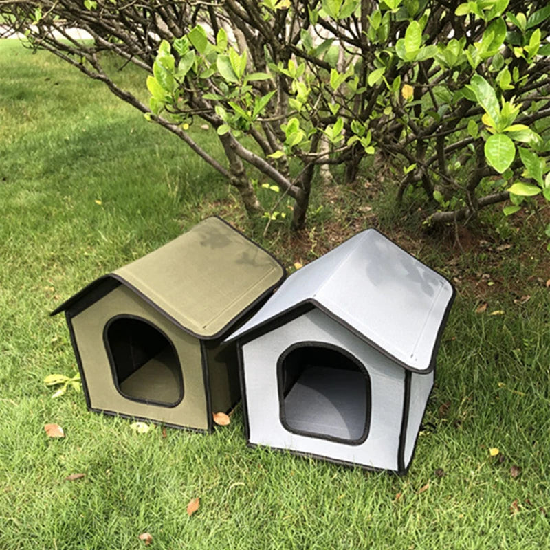 Large Pet Dog House Outdoor Foldable Bed Waterproof Weatherproof Cat Kennel Nest with Inner Pad Pet Shelter Cat Dogs House Tent