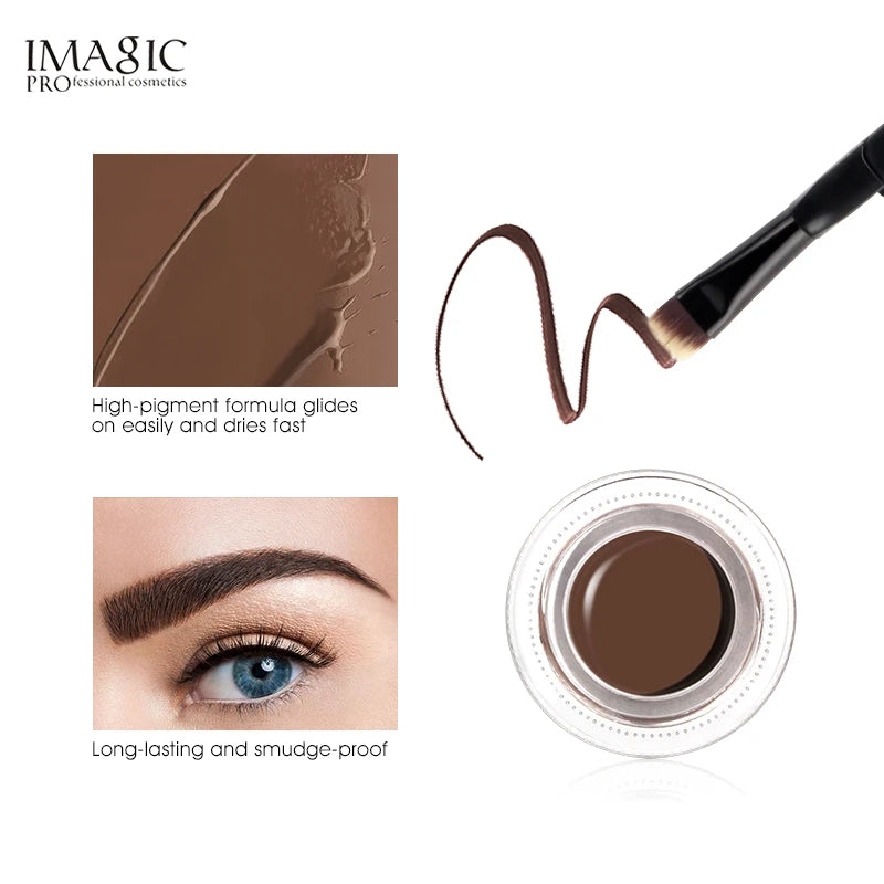 IMAGIC Professional Eyebrow Gel 6 Colors Eyebrow Enhancer Brow Enhancers Tint Makeup Eyebrow Brown with Brow Brush Tools
