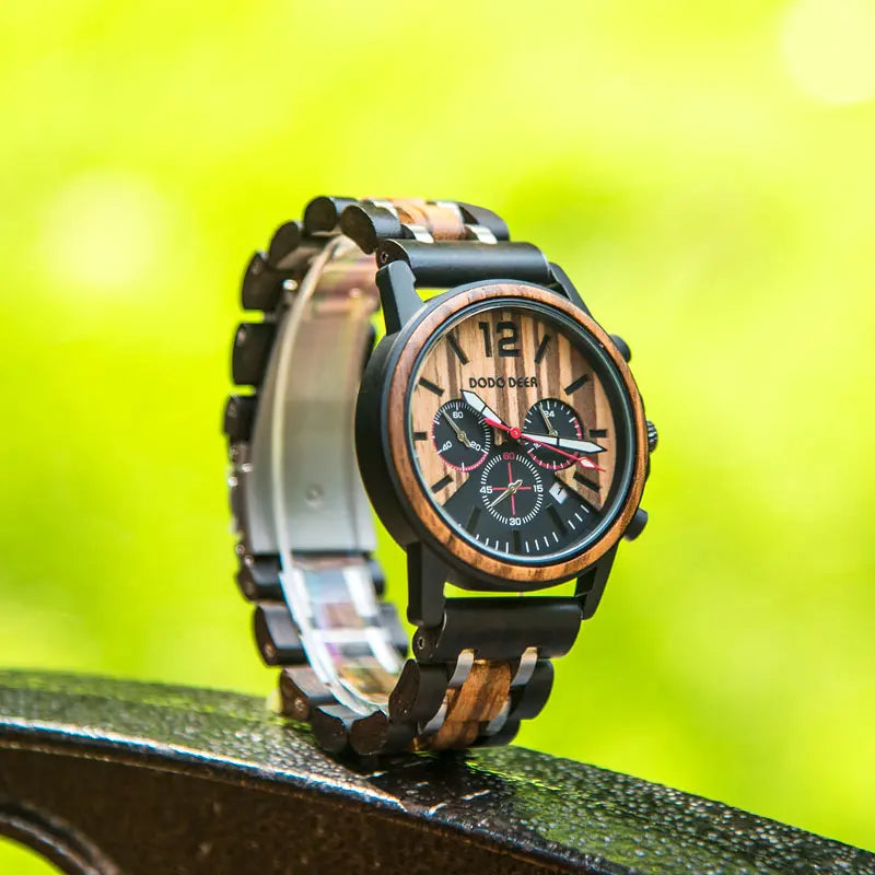 Wooden Watches for Men Bracelet Jewelry Multifunction Business Wristwatch Male Christmas Gift Dropshipping