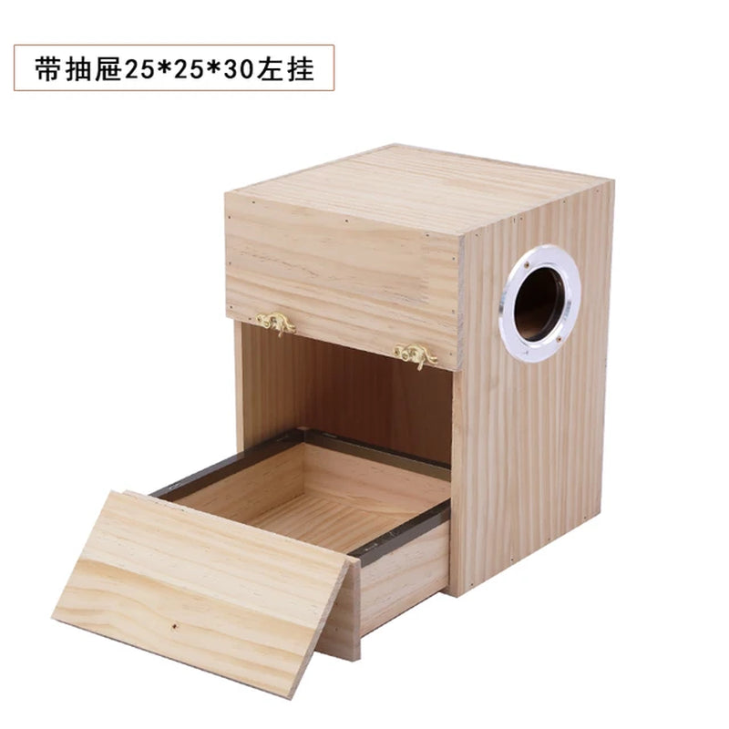 Tiger Skin Xuanfeng Small Sun Solid Wood Parrot Bird Nest Hanging Nest Parrot Nest Warm Vertical Pine Breeding Box Bird Nest