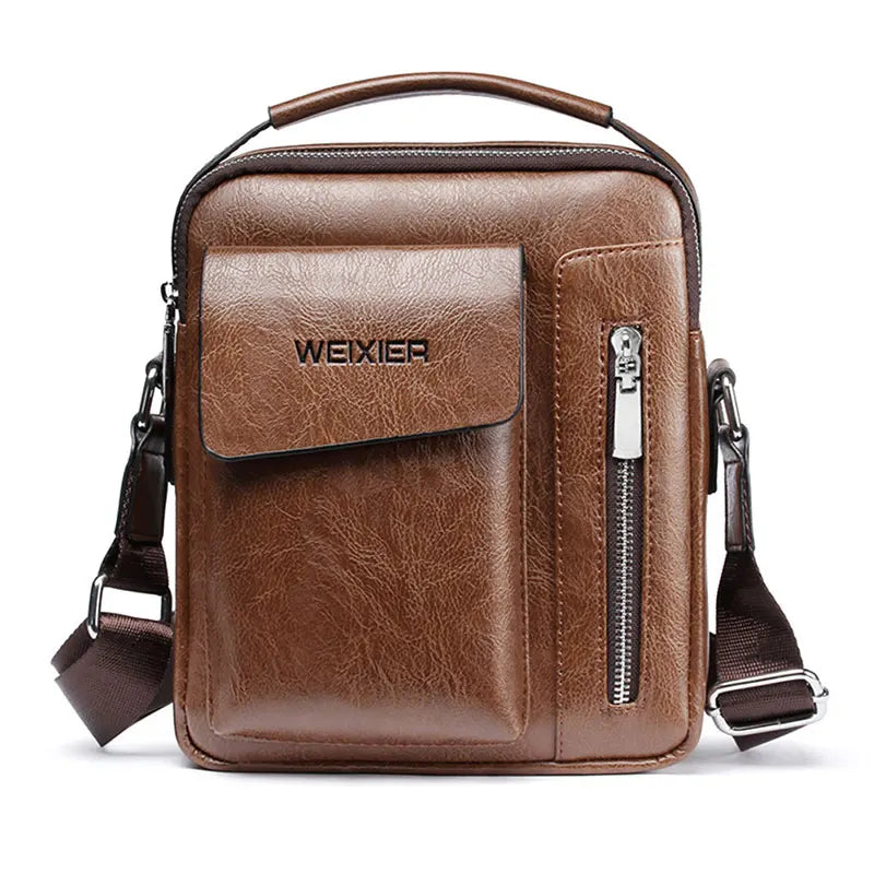 Casual Men'S Shoulder Bag Vintage Crossbody Bags Male Bag PU Handbag Capacity Men Messenger Bags Top Handle Tote Bag