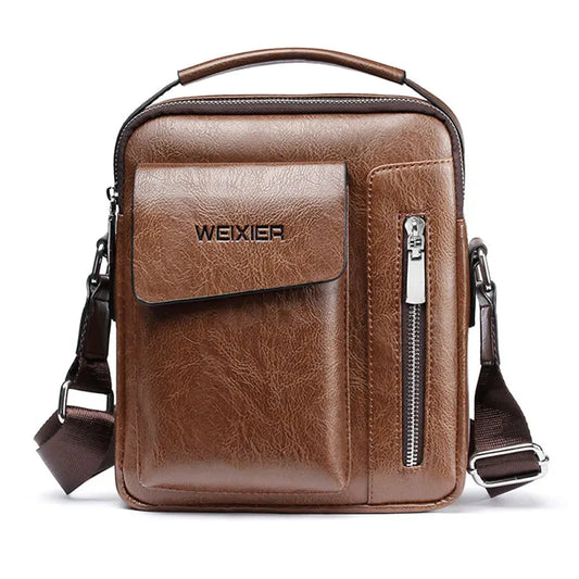 Casual Men'S Shoulder Bag Vintage Crossbody Bags Male Bag PU Handbag Capacity Men Messenger Bags Top Handle Tote Bag
