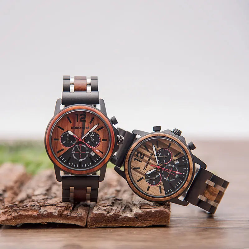 Wooden Watches for Men Bracelet Jewelry Multifunction Business Wristwatch Male Christmas Gift Dropshipping