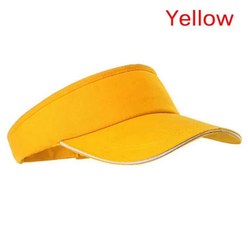 Unisex Empty Top Visor Cap Women Sunscreen Hats Man Cotton Snapback Cap Adjustable for Running Tennis Golf