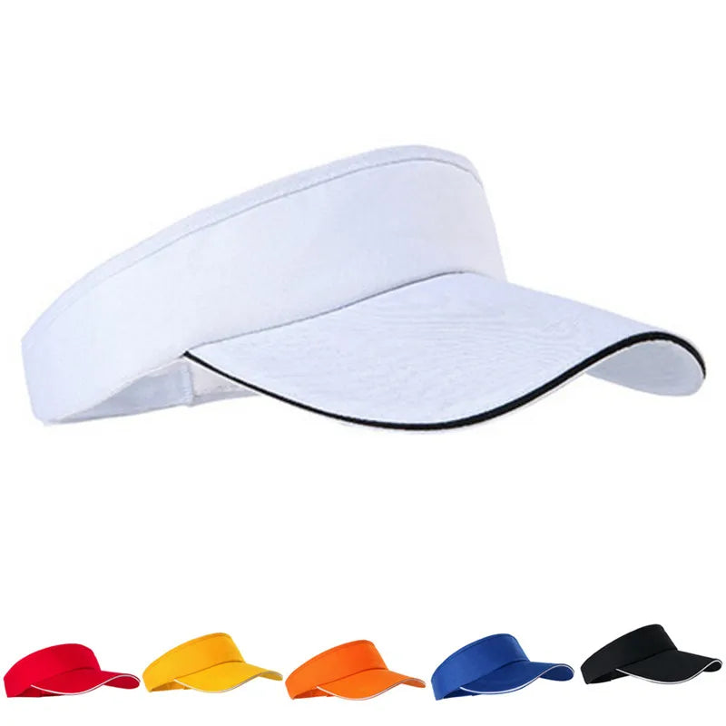Unisex Empty Top Visor Cap Women Sunscreen Hats Man Cotton Snapback Cap Adjustable for Running Tennis Golf