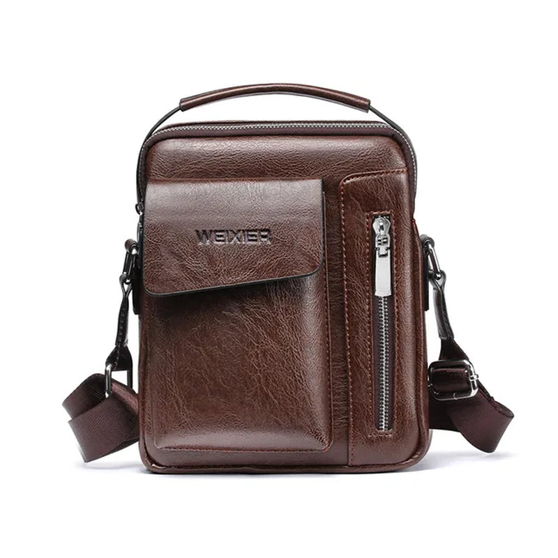 Casual Men'S Shoulder Bag Vintage Crossbody Bags Male Bag PU Handbag Capacity Men Messenger Bags Top Handle Tote Bag