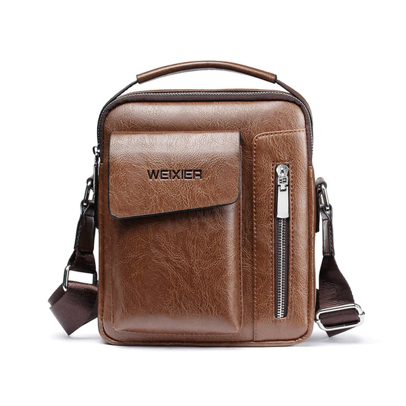 Casual Men'S Shoulder Bag Vintage Crossbody Bags Male Bag PU Handbag Capacity Men Messenger Bags Top Handle Tote Bag