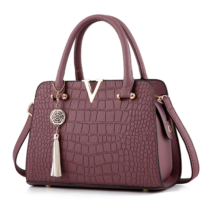 Fashion Women Handbags Tassel PU Leather Totes Bag Top-Handle Embroidery Crossbody Bag Shoulder Bag Lady Simple Style Hand Bags