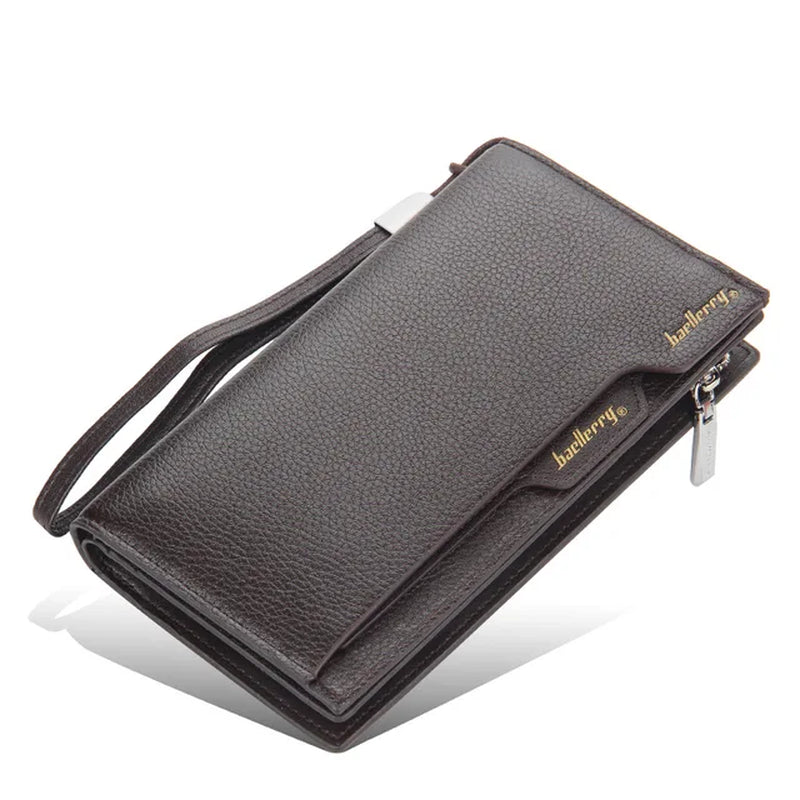 Fashion Men'S Long Wallet Multi-Card Position Clutch Top Quality PU Leather Purse Card Holders Handbag