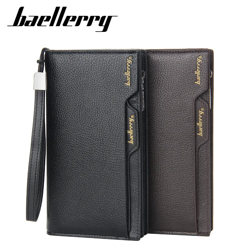 Fashion Men'S Long Wallet Multi-Card Position Clutch Top Quality PU Leather Purse Card Holders Handbag
