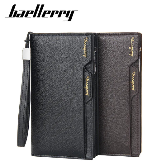 Fashion Men'S Long Wallet Multi-Card Position Clutch Top Quality PU Leather Purse Card Holders Handbag