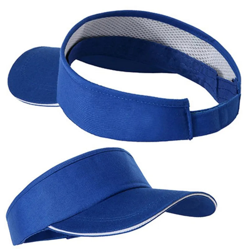 Unisex Empty Top Visor Cap Women Sunscreen Hats Man Cotton Snapback Cap Adjustable for Running Tennis Golf