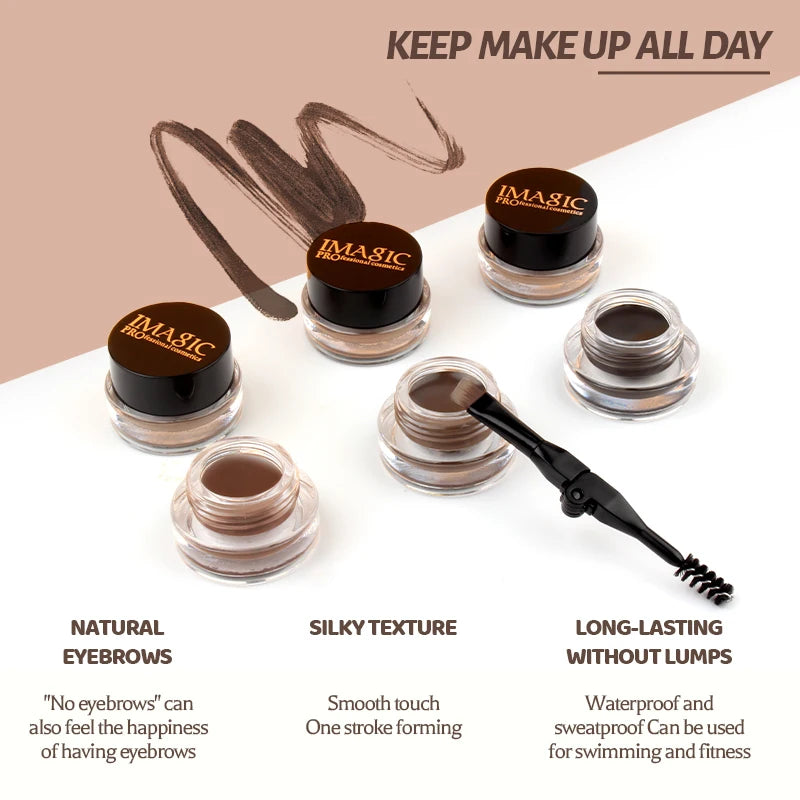 IMAGIC Professional Eyebrow Gel 6 Colors Eyebrow Enhancer Brow Enhancers Tint Makeup Eyebrow Brown with Brow Brush Tools