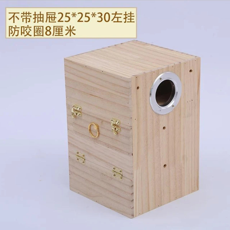 Tiger Skin Xuanfeng Small Sun Solid Wood Parrot Bird Nest Hanging Nest Parrot Nest Warm Vertical Pine Breeding Box Bird Nest