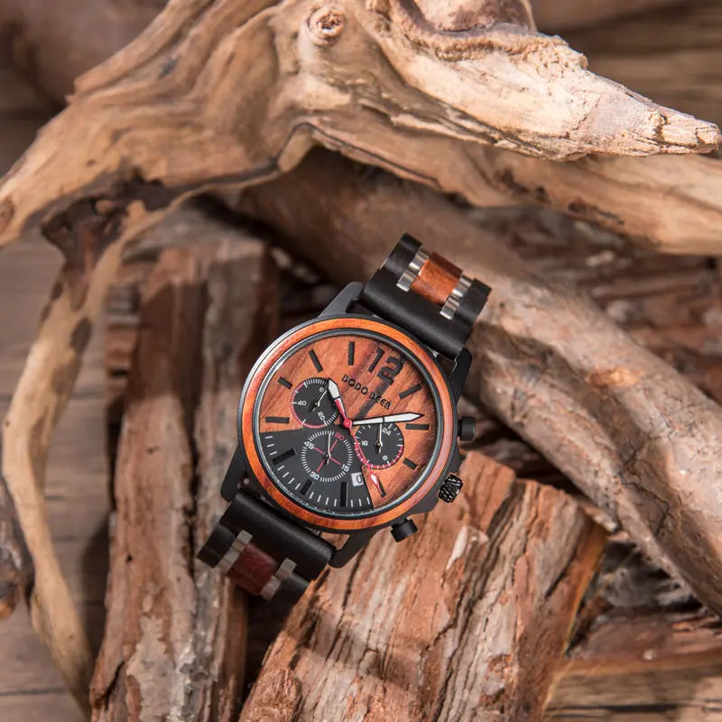 Wooden Watches for Men Bracelet Jewelry Multifunction Business Wristwatch Male Christmas Gift Dropshipping