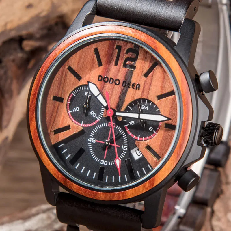 Wooden Watches for Men Bracelet Jewelry Multifunction Business Wristwatch Male Christmas Gift Dropshipping