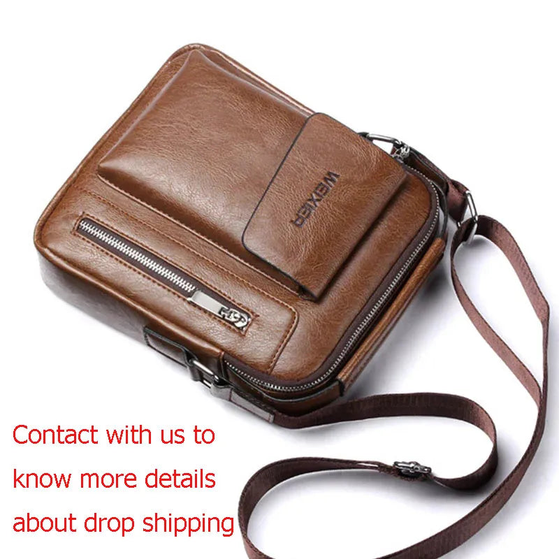 Casual Men'S Shoulder Bag Vintage Crossbody Bags Male Bag PU Handbag Capacity Men Messenger Bags Top Handle Tote Bag