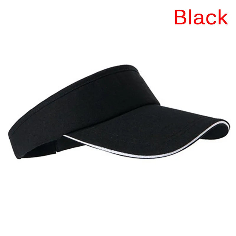 Unisex Empty Top Visor Cap Women Sunscreen Hats Man Cotton Snapback Cap Adjustable for Running Tennis Golf