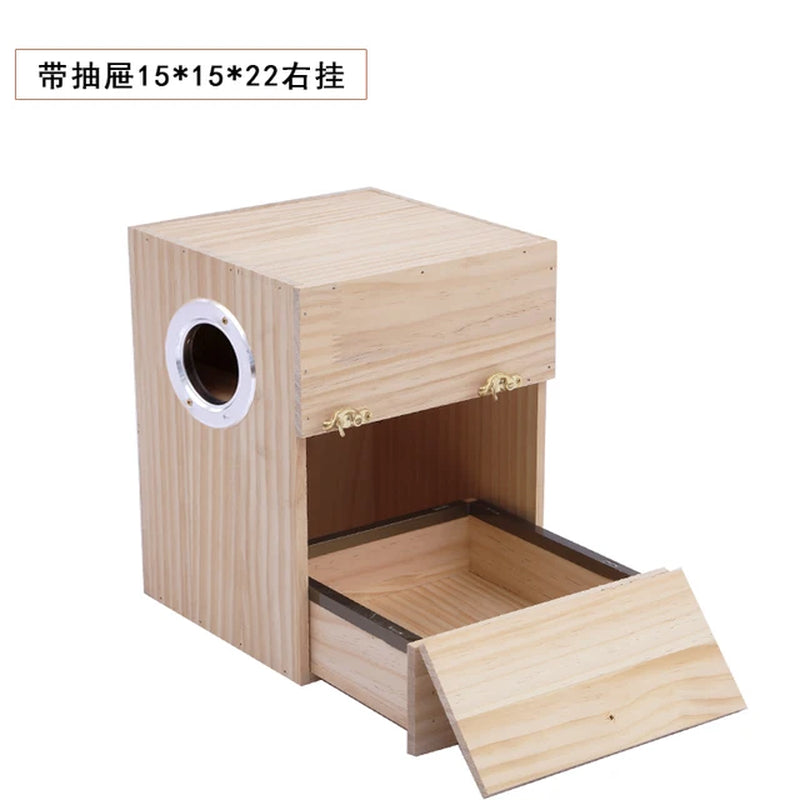 Tiger Skin Xuanfeng Small Sun Solid Wood Parrot Bird Nest Hanging Nest Parrot Nest Warm Vertical Pine Breeding Box Bird Nest