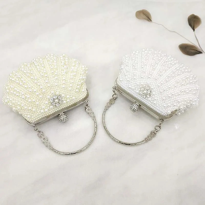 20*16CM Shell Bracelet Pearl Bag Dinner Bag Banquet Bag Dress Bag Bridal Bag Clutch Chain Bag A5526