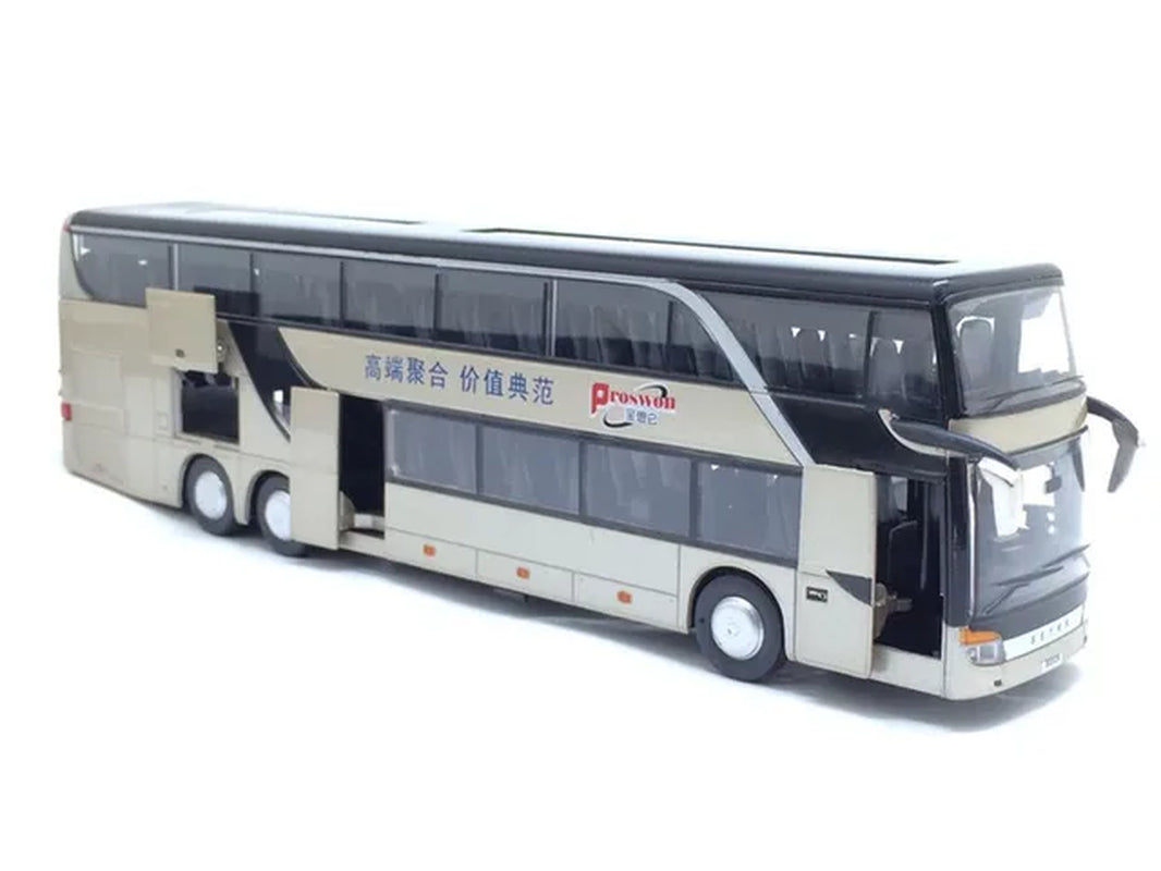 Sale High Quality 1:32 Alloy Pull Back Bus Model,High Imitation Double Sightseeing Bus,Flash Toy Vehicle, Free Shipping