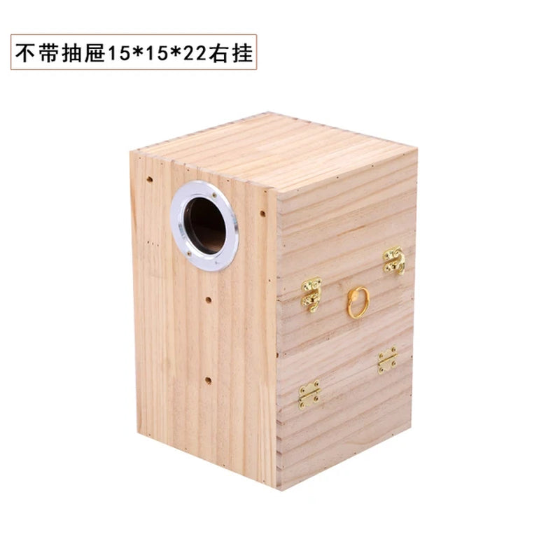 Tiger Skin Xuanfeng Small Sun Solid Wood Parrot Bird Nest Hanging Nest Parrot Nest Warm Vertical Pine Breeding Box Bird Nest