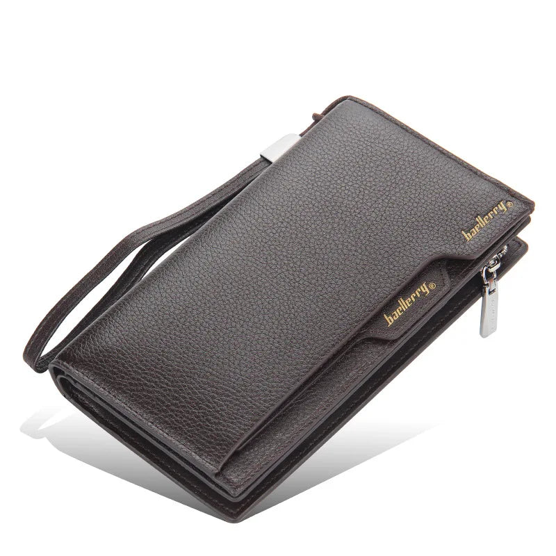 Fashion Men'S Long Wallet Multi-Card Position Clutch Top Quality PU Leather Purse Card Holders Handbag