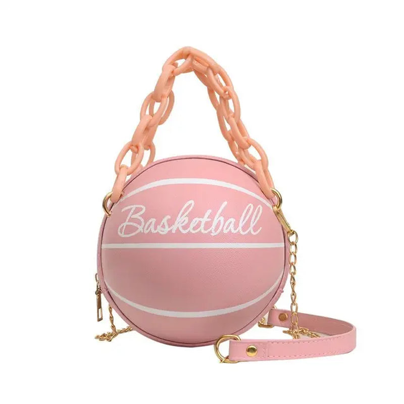 New Ball Purses for Teenagers Women Shoulder Bags Crossbody Chain Hand Bags Female Leather Pink Football Bag